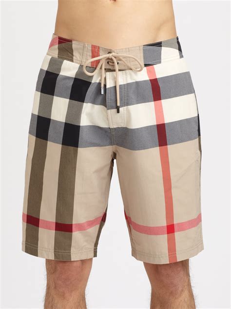 burberry men's check swim trunks.